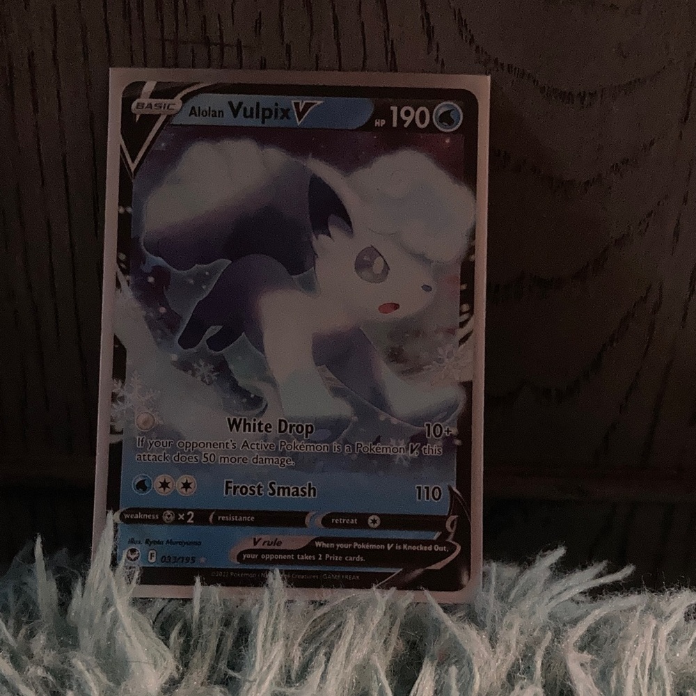 Vulpix V Trading Card - Blue and White